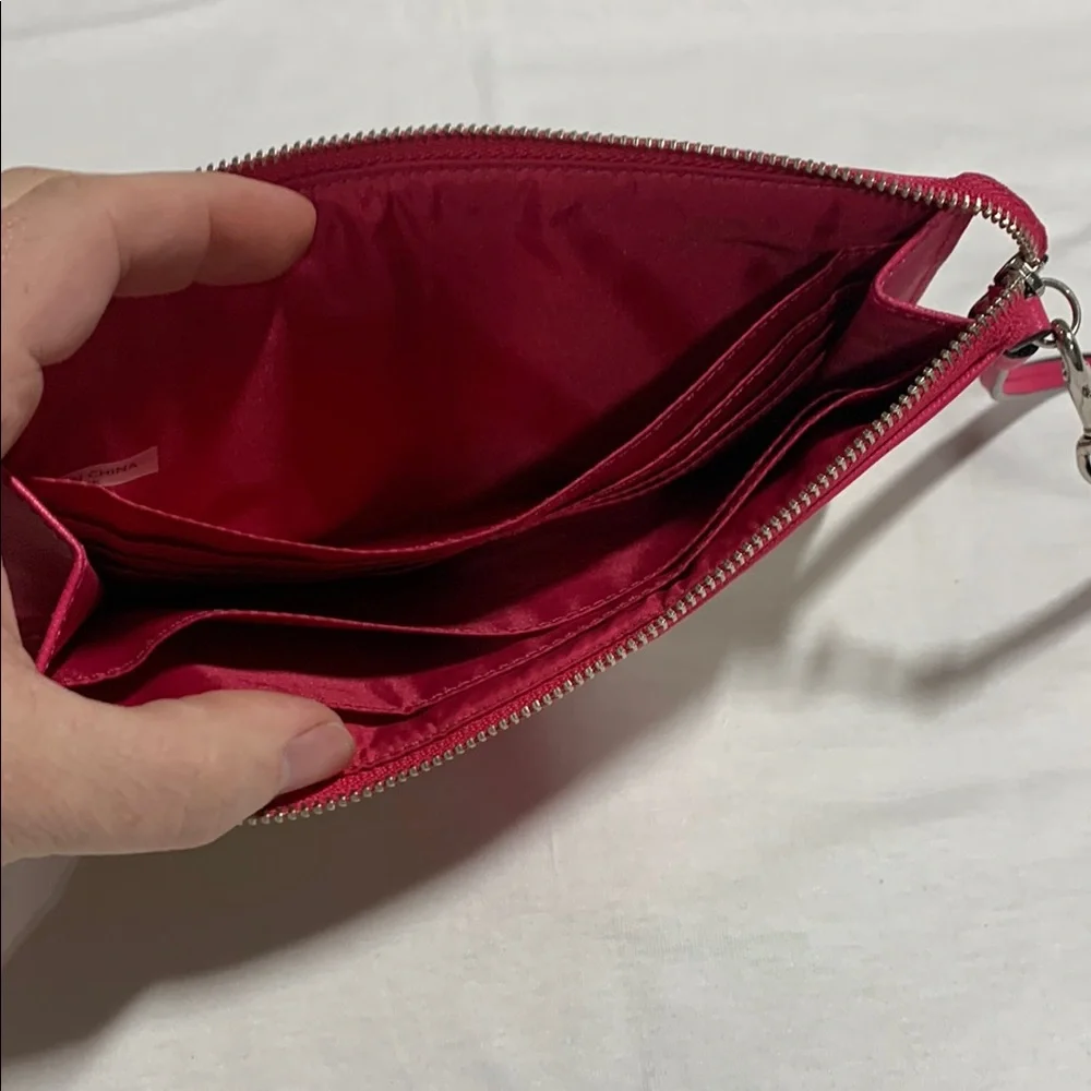Coach‎ Pink and Tan Signature Clutch 5105
